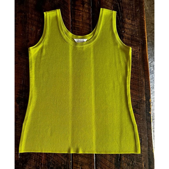 Exclusively Misook Sleeveless Lime Green Womens Tank/Cami/Top Size Medium - Picture 8 of 10
